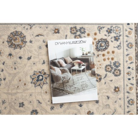 Carpet Wool NAIN Frame ornament 7179/51943 beige / navy 80x150 cm - Isotmatot.fi