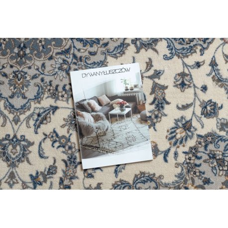 Carpet Wool NAIN Frame ornament 7335/51935 beige / navy 80x150 cm - Isotmatot.fi