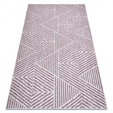 COLOR matto 47176260 SISAL raidat, kolmioita, zigzag beige/hempeä pinkki 60x110 cm - Isotmatot.fi