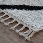 CROSS matto valkoinen hapsuilla marokkolainen pehmeä/shaggy 80x150 cm - Isotmatot.fi