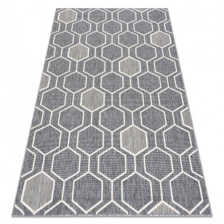 matto SprINg 20404332 Hexagon sisal, looped, harmaa 80x150 cm - Isotmatot.fi