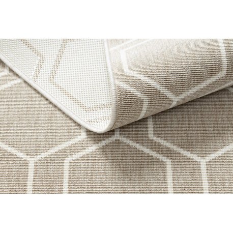 matto SprINg 20404558 Hexagon sisal, looped, beige 80x150 cm - Isotmatot.fi