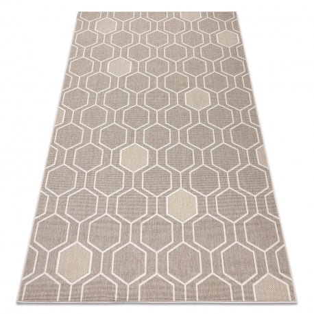 matto SprINg 20404558 Hexagon sisal, looped, beige 80x150 cm - Isotmatot.fi