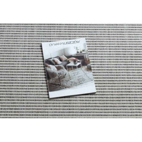 matto SprINg 20411332 raidat, kehys/reunakuvio sisal, looped, harmaa 80x150 cm - Isotmatot.fi